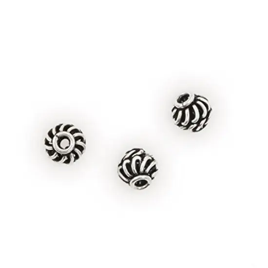 Bali Style Swirl Bead 6.5mm Sterling Silver {2}