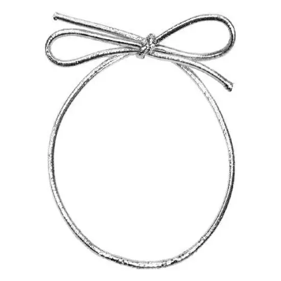 JewelrySupply 8" Silver Metallic Pre-Tied Stretch Loops Pre-Tied Elastic Bows (Package of 50) {1}