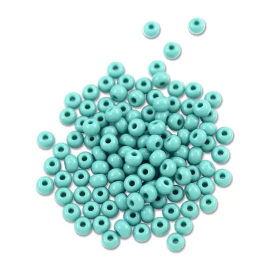 Czech Seed Bead 6/0 (4mm) Beads Opaque Turquoise (10 Grams) Beads {1}