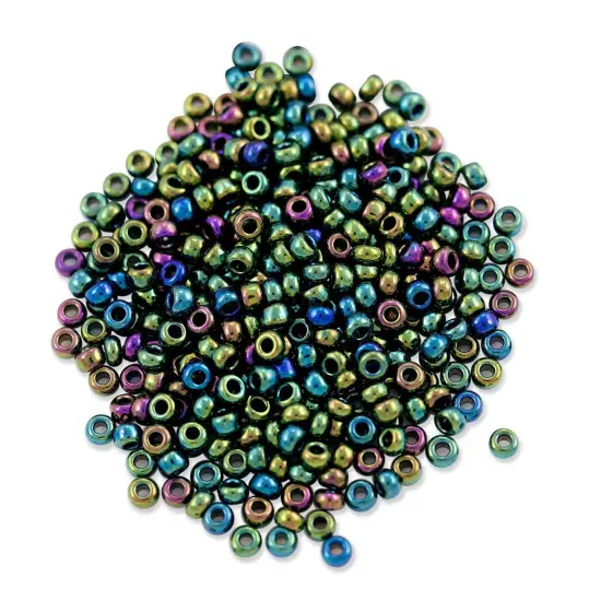 Czech Seed Beads - 8/0 Green Iris (10 Grams) {1}