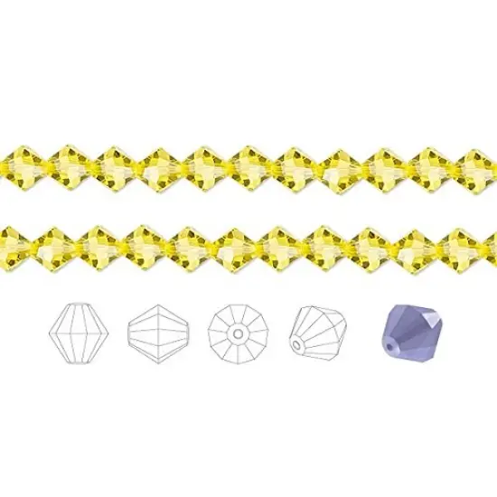 Preciosa Czech Crystal Beads Citrine Faceted Bicone 6mm Package of 144 {1}