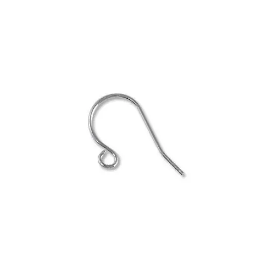 JewelrySupply Ear Wire - Shepards Hook 20mm Silver Plated (6-Pcs) {1}