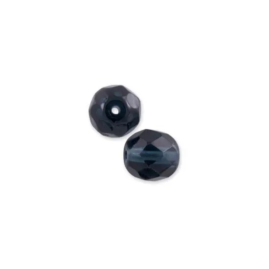 Czech Fire Polished Glass Round Beads 4mm Montana Blue (Package of 50) {1}