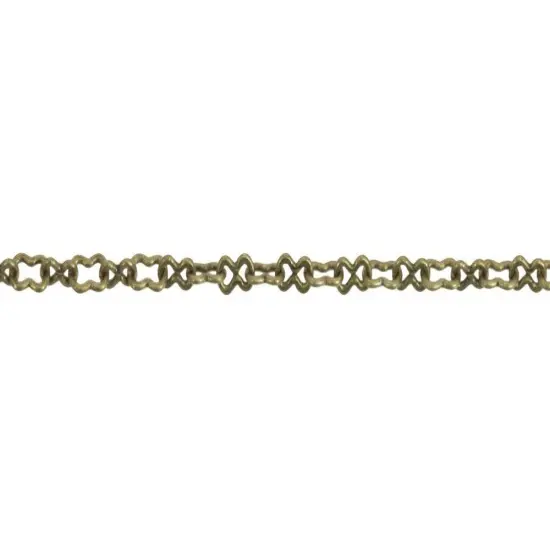 JewelrySupply 4x2mm Antique Brass Plated Krinkle Link Chain (Priced per Foot) {1}