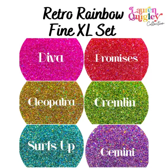Glitter Retro Rainbow Fine XL Set by Glitter Heart Co.&trade; {1}