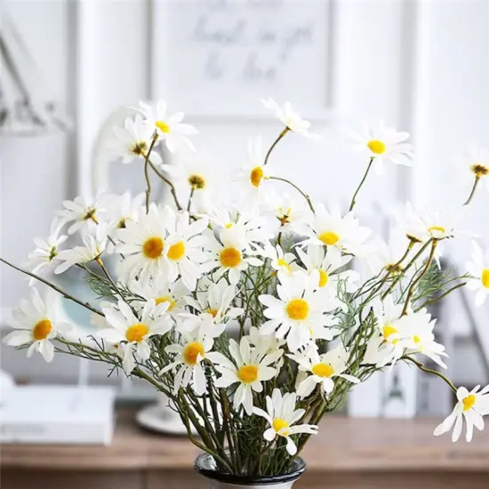 6pcs Fake Gerber Daisy for Home Decoration Wildflowers Spring Flowers for Wedding Decoration {4}