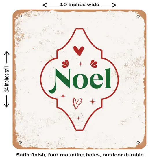 DECORATIVE METAL SIGN - Noel- Vintage Rusty Look {1}