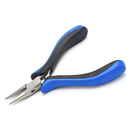 Chain Nose Pliers and Ergonomic Grip, Jewelry Making Supplies (Blue + Black Handle) {1}