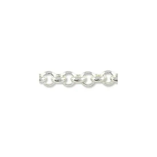 JewelrySupply Rolo Link Chain 3mm Silver Plated (Foot) {1}