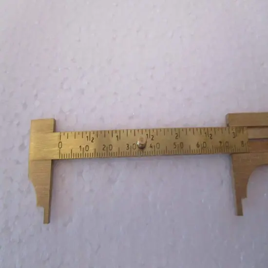 Mini Brass Pocket Ruler Handy Sliding Gauge Brass Vernier Caliper Ruler Measuring Tool Double Scales mm/inch : {5}