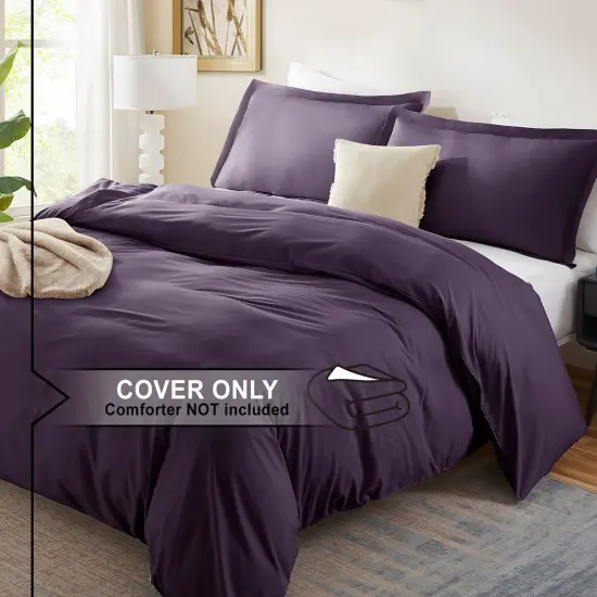 Nestl Double Brushed Microfiber Duvet Cover Set Purple {2}