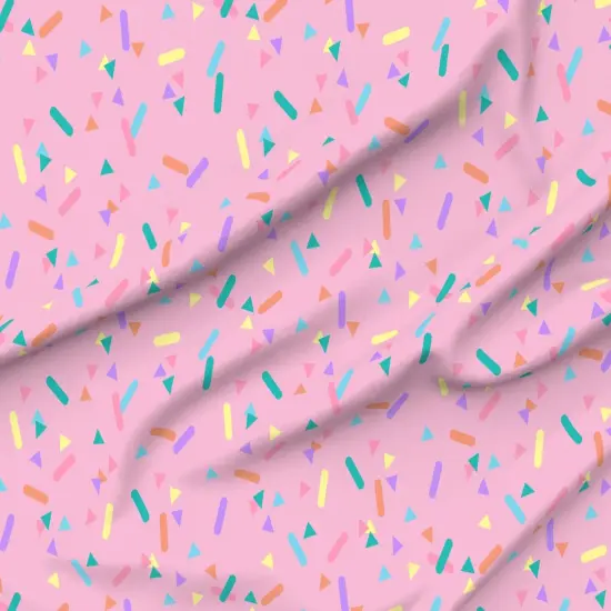 Various Fabrics by the Yard or Fat Quarter Pink Sprinkles Party 80S Colorful Pastel Shapes Bubblegum Kids Girl Custom Printed Fabric by Spoonflower {6}