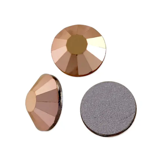 Preciosa Crystal VIVA12 Flat Back Rhinestone 4mm (SS16) Crystal Capri Gold (Package of 50) {1}