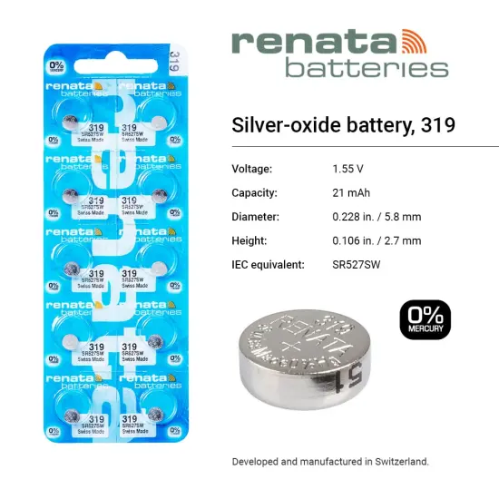 Rayovac 319 Watch Coin Cell Battery from Renata {2}