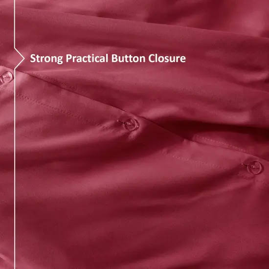 Nestl Double Brushed Microfiber Duvet Cover Set Burgundy Red {6}