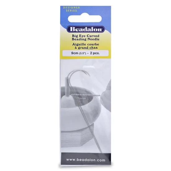 Beadalon 700A-300 Big Eye Curved Needles 3.5-Inch 2 Pieces Stainless {1}