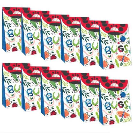 Big Dot of Happiness Buggin' Out - Bugs Birthday Gift Favor Bags - Party Goodie Boxes - Set of 12 {6}