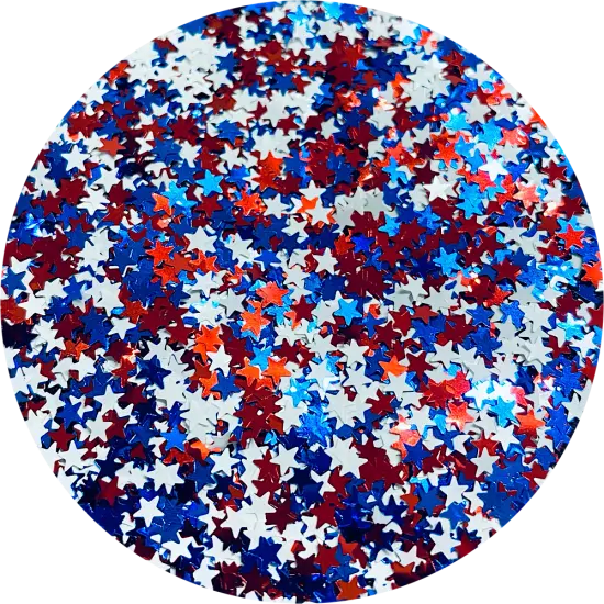 Polyester Glitter - Patriotic Stars Glitter Shape by Glitter Heart Co.&trade; {1}