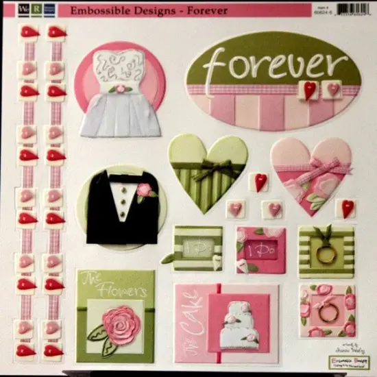 We R Memory Keepers Embossible Designs Forever Wedding Die-Cut Sheet {1}