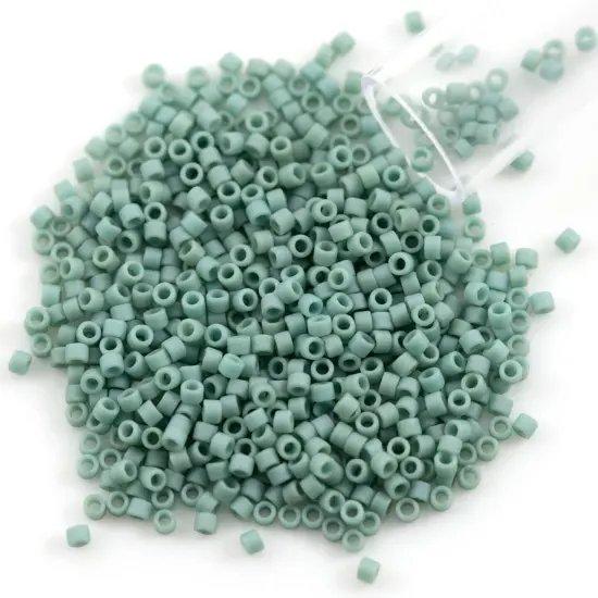 Miyuki Delica Seed Bead 11/0 Matte Opaque Glazed Luster Green AB {1}