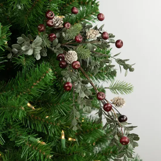 Northlight 30" Mixed Foliage with Berries and Pinecones Artificial Christmas Spray Green {3}