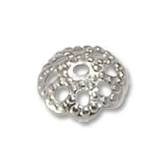 JewelrySupply Bead Cap 6mm Silver Color (10-Pcs) {1}