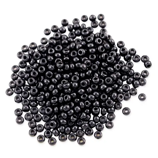 Czech Seed Bead 8/0 (3mm) Beads Opaque Black Beads {1}