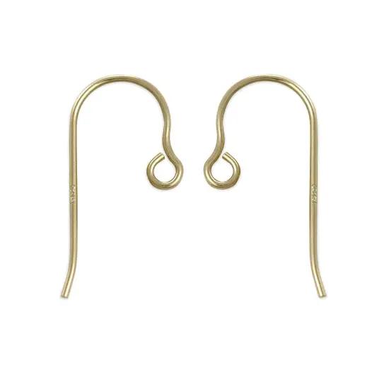 14k Yellow Gold Shepherd Hook Ear Wire 15mm (1-Pair) {1}