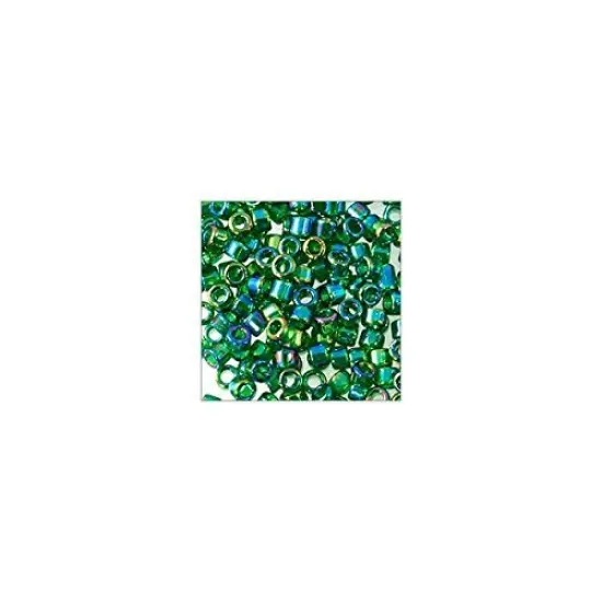 Miyuki Delica Seed Bead 11/0 Transparent Dark Green AB {5}