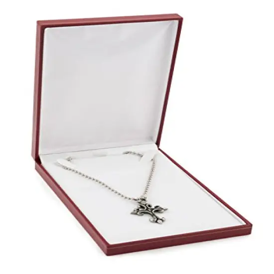 Cartier Style Necklace Box Red Leatherette {1}