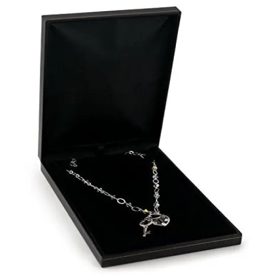 Cartier Style Necklace Box Black Leatherette {1}