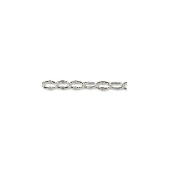 JewelrySupply Crimped Oval Link Cable Chain 3mm Silver Plated (Foot) {1}