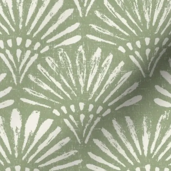 Various Fabrics by the Yard or Fat Quarter Weathered Distressed Look Scallop Print Block Cream Ivory Custom Printed Fabric by Spoonflower {7}