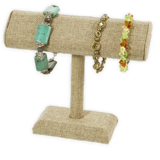 Oval T-Bar Jewelry Display Burlap {1}