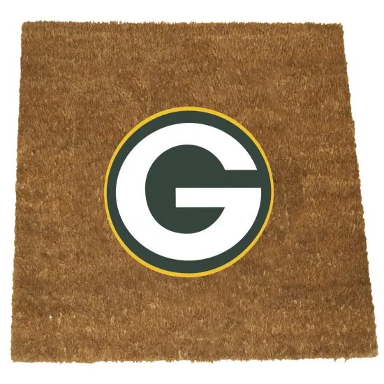 The Memory Company NFL Green Bay Packers Logo Rectangular Coir Door Mat 29.5" x 19.5" Brown {1}