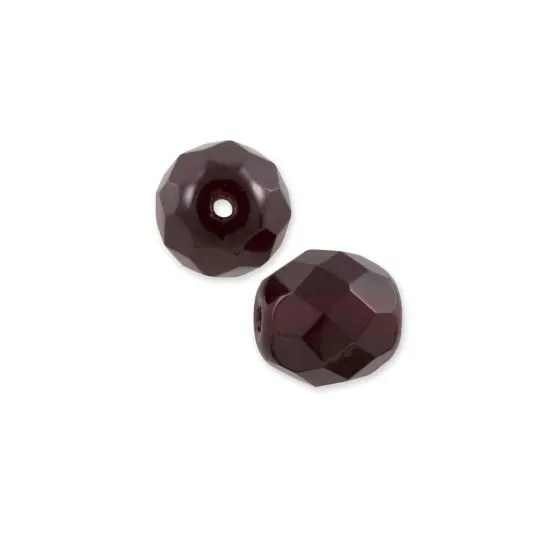JewelrySupply Czech Fire Polished Glass Round Beads 8mm Garnet (Package of 25) {1}