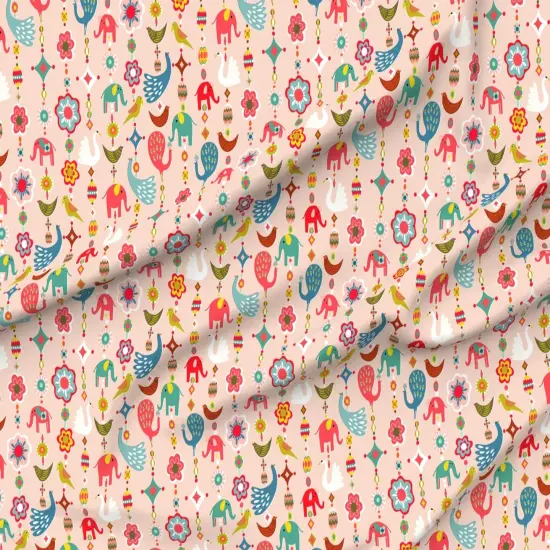 Various Fabrics by the Yard or Fat Quarter Whimsical Beads Flower Peacock Bead Print Childhood Toys Tassels Custom Printed Fabric by Spoonflower {6}