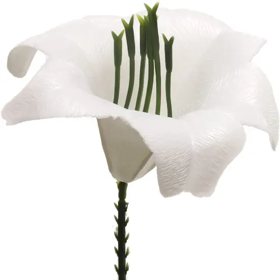 White Artificial Easter Lily Picks - 200 Floral Stems, Elegant Decor - Perfect for Bouquets, Arrangements - Ideal for Spring & Easter Displays, Floral Home by Artificial Flowers {1}
