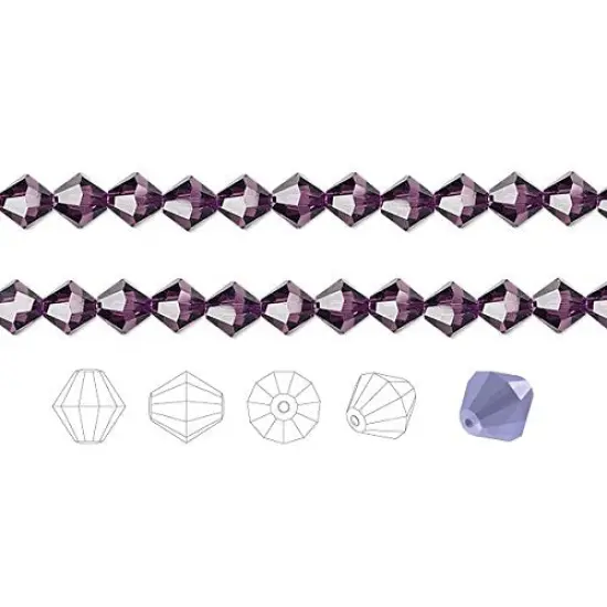 Preciosa Czech Crystal Beads Amethyst Faceted Bicone 4mm Package of 144 {1}