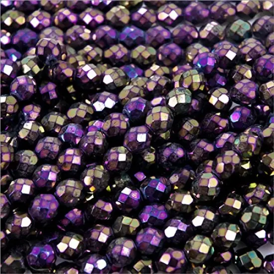 Czech Fire Polished Rounds 8mm Purple Iris (Package of 10) {2}