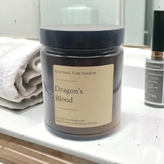 Dragon's Blood Soy Candle 8oz 35-40 Hours Hand Poured with All Natural Soy Wax and Fragrant/ Essential Oils! {3}