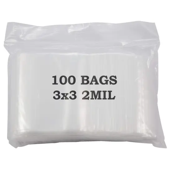 Clear Plastic Reclosable Zipper Bags 3x3 (Package of 100) {1}