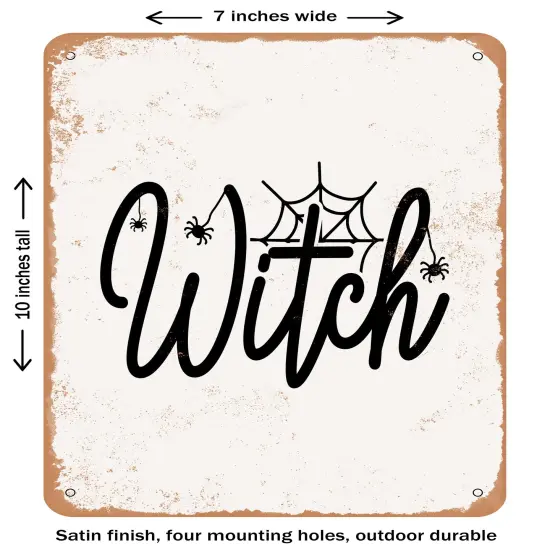 DECORATIVE METAL SIGN - Witch - Vintage Rusty Look {1}