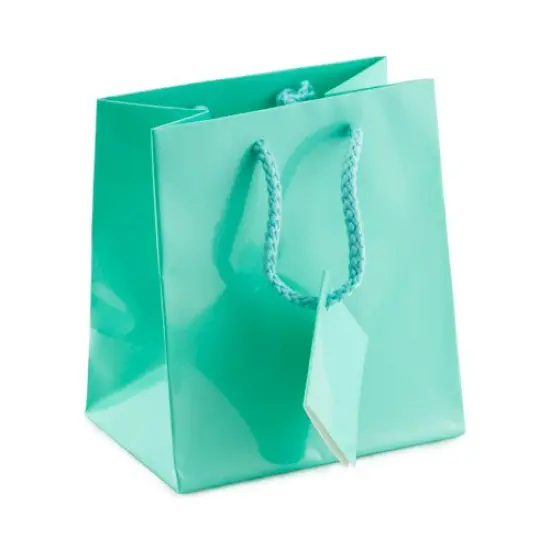Gift Bag Small Glossy Teal Blue (Package of 20) {1}