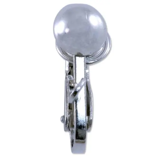 JewelrySupply Clip Earring with Ring 6.5mm Silver Color (2-Pcs) {2}