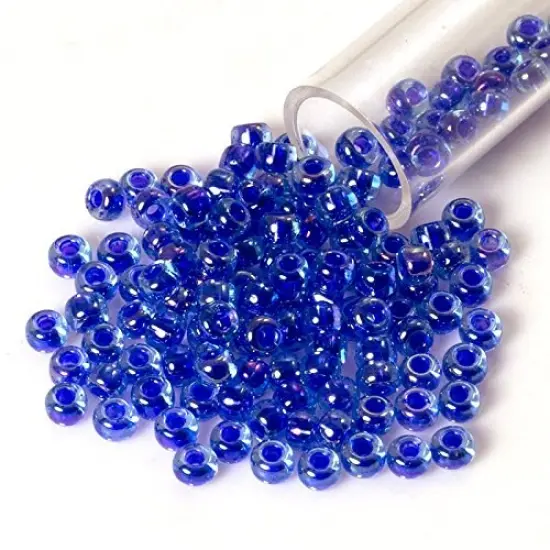 Miyuki Round Rocaille Seed Bead 8/0 Inside Color Dark Blue {3}