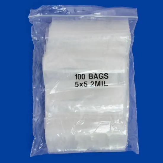 Clear Plastic Reclosable Zipper Bags 5x5 (Package of 100) {2}