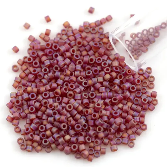 Miyuki Delica Seed Bead 11/0 Matte Transparent Ruby AB {1}