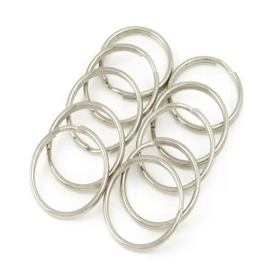 JewelrySupply Key Rings 32mm Split Ring Silver Color (Package of 10) {3}