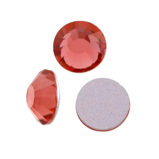 Preciosa Crystal VIVA12 Flat Back Rhinestone 4mm (SS16) Padparadscha (Package of 50) {1}